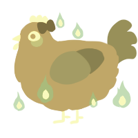 A brown and grey chicken
