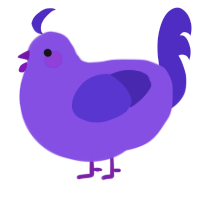 A blurple and indigo chicken