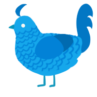 A sky and sapphire chicken with a lace pattern