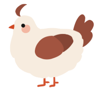 A cream and russet chicken