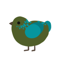 (unnamed), a olive and teal chicken with a neck-speckle pattern