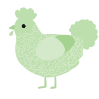 A gluppy chicken with a double-lace pattern