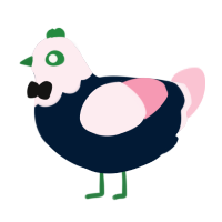 pudgy, a tumblr and rose chicken with a head pattern