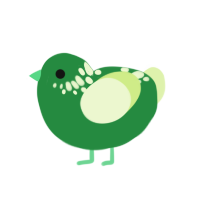 big pea, a viridian and apple chicken with a neck-speckle pattern