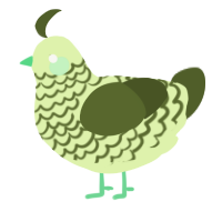A apple and olive chicken with a lace pattern