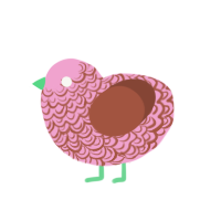 (unnamed), a pink and russet chicken with a double-lace pattern