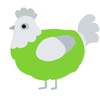 A grass and mist chicken with a head pattern