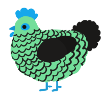 A spring and sable chicken with a lace pattern