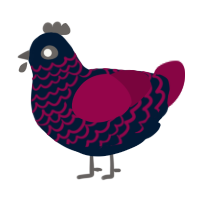 A tumblr and maroon chicken with a lace pattern