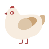 A cream and beige chicken