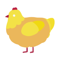 A honey and yellow chicken with a head pattern