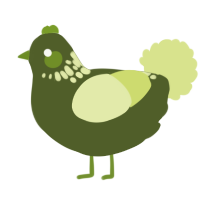 A olive and lemon chicken with a neck-speckle pattern
