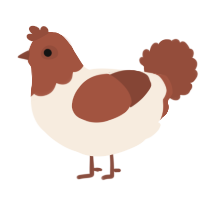 A cream and russet chicken with a head pattern