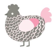 A ash and rose chicken with a lace pattern