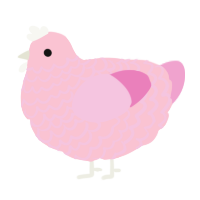 A rose and pink chicken with a lace pattern