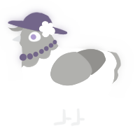 A white and ash chicken with a head pattern