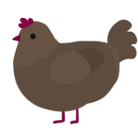 A bark chicken with a head pattern