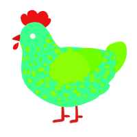 plague, a spring and grass chicken with a speckle pattern