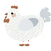 A white and mist chicken with a lace pattern
