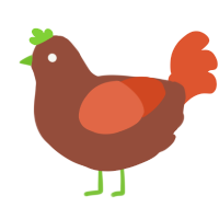 A russet and vermilion chicken