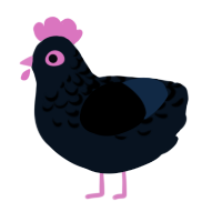 A cream chicken with a half-lace pattern
