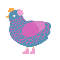 melon, a brown and viridian chicken with a lace pattern