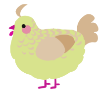 A lemon and beige chicken with a half-lace pattern