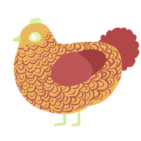 A honey and red chicken with a double-lace pattern