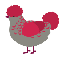 A ash and crimson chicken with a half-lace pattern