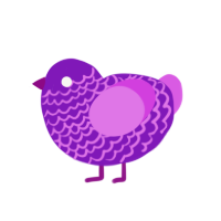 Aster, a violet and orchid chicken with a lace pattern