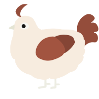 A cream and russet chicken