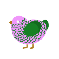 Taurus, a lavender and leaf chicken with a lace pattern