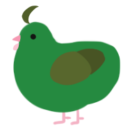 A viridian and olive chicken