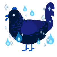 A tumblr and navy chicken with a half-lace pattern