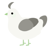 A white and ash chicken