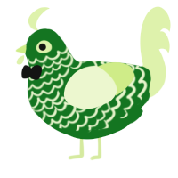 A leaf and apple chicken with a lace pattern