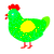 plague, a spring and grass chicken with a speckle pattern