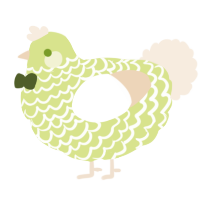 A lemon and cream chicken with a lace pattern