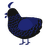 Absolute Dark, a black and navy chicken with a lace pattern