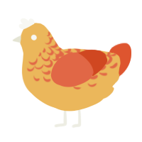 A honey and vermilion chicken with a half-lace pattern