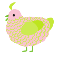 A rose and lime chicken with a lace pattern