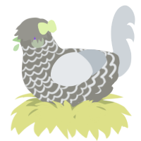 A ash and mist chicken with a lace pattern