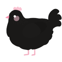 A sable chicken with a neck-speckle pattern