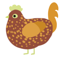 A russet and orange chicken with a speckle pattern