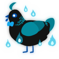 A black and sea chicken with a neck-band pattern