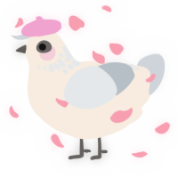 A cream and mist chicken with a neck-speckle pattern