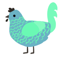 A russet and maroon chicken with a lace pattern