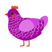 A plum and orchid chicken with a lace pattern