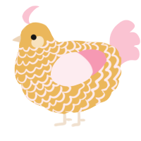 A honey and rose chicken with a lace pattern