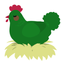 A leaf chicken with a neck-band pattern